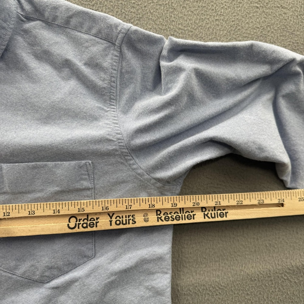 Outlier Shirt Mens XS Blue Solid Long Sleeve Button Up Casual Woven Cotton Nylon - Picture 5 of 10